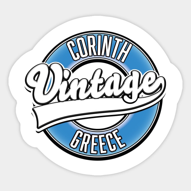 Corinth greece vintage logo Sticker by nickemporium1